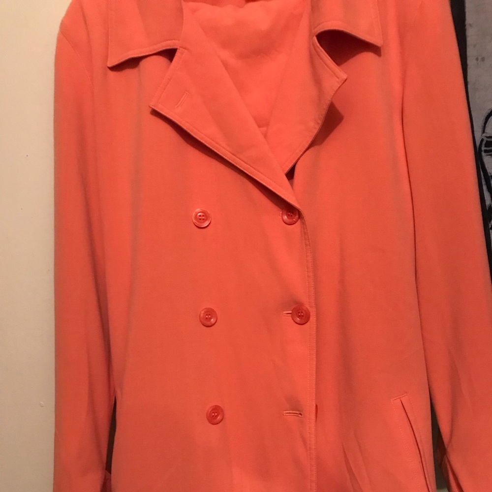 Peach Trench coat with pants to match